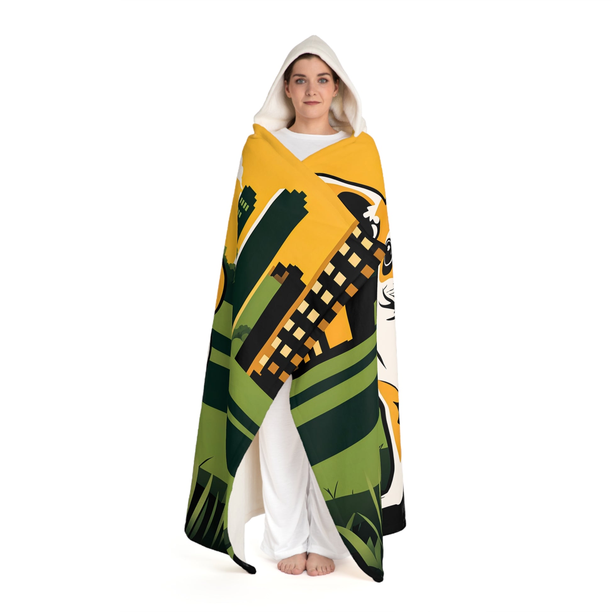 Urban Chihuahua, Cozy Hooded Sherpa Fleece Blanket