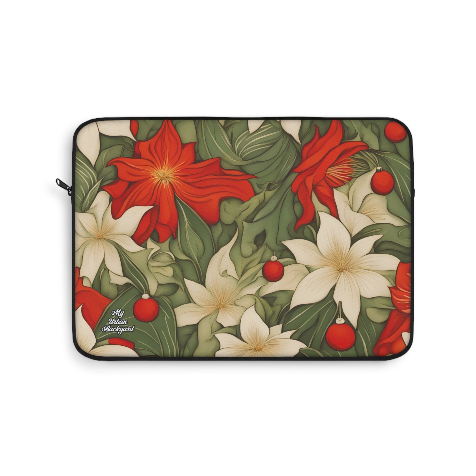 Laptop Carrying Case, Top Loading Sleeve for School or Work - Holiday Flowers