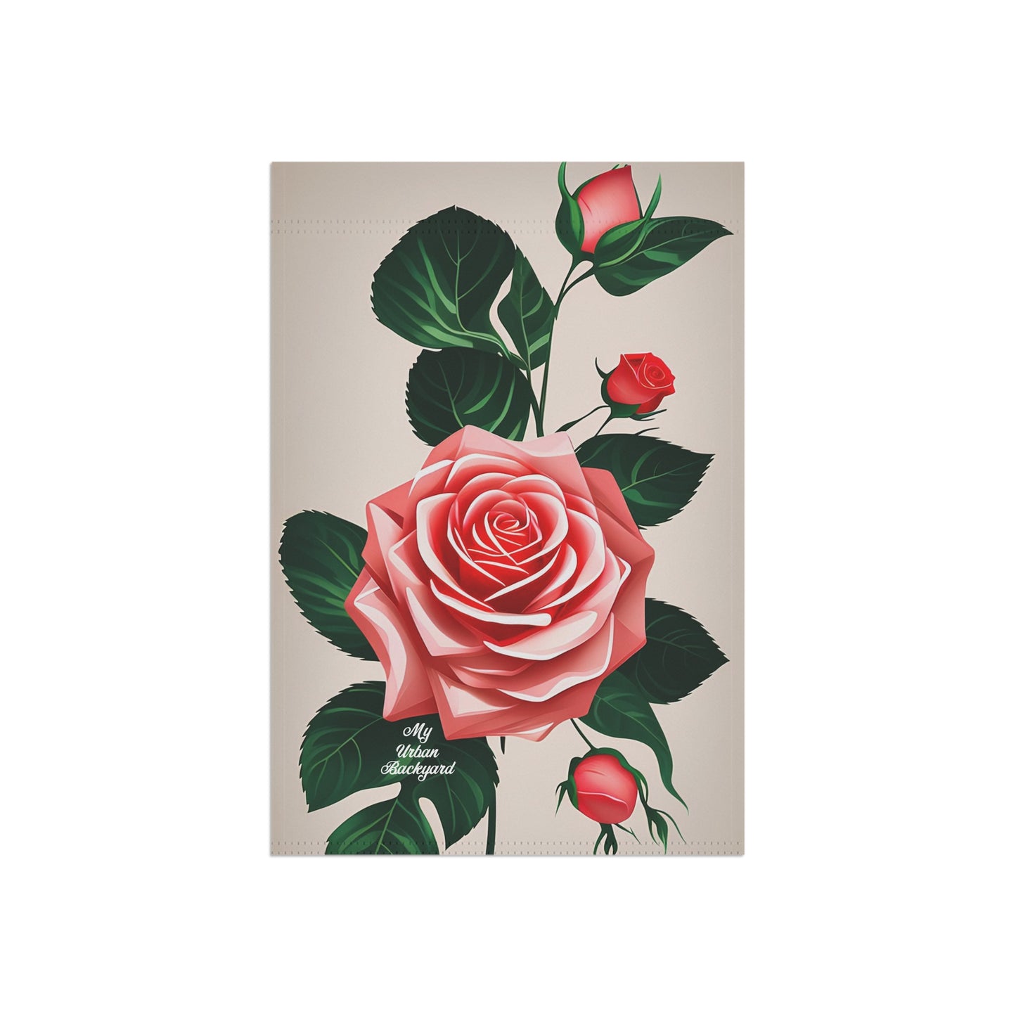 Pink Rose, Garden Flag for Yard, Patio, Porch, or Work, 12"x18" - Flag only