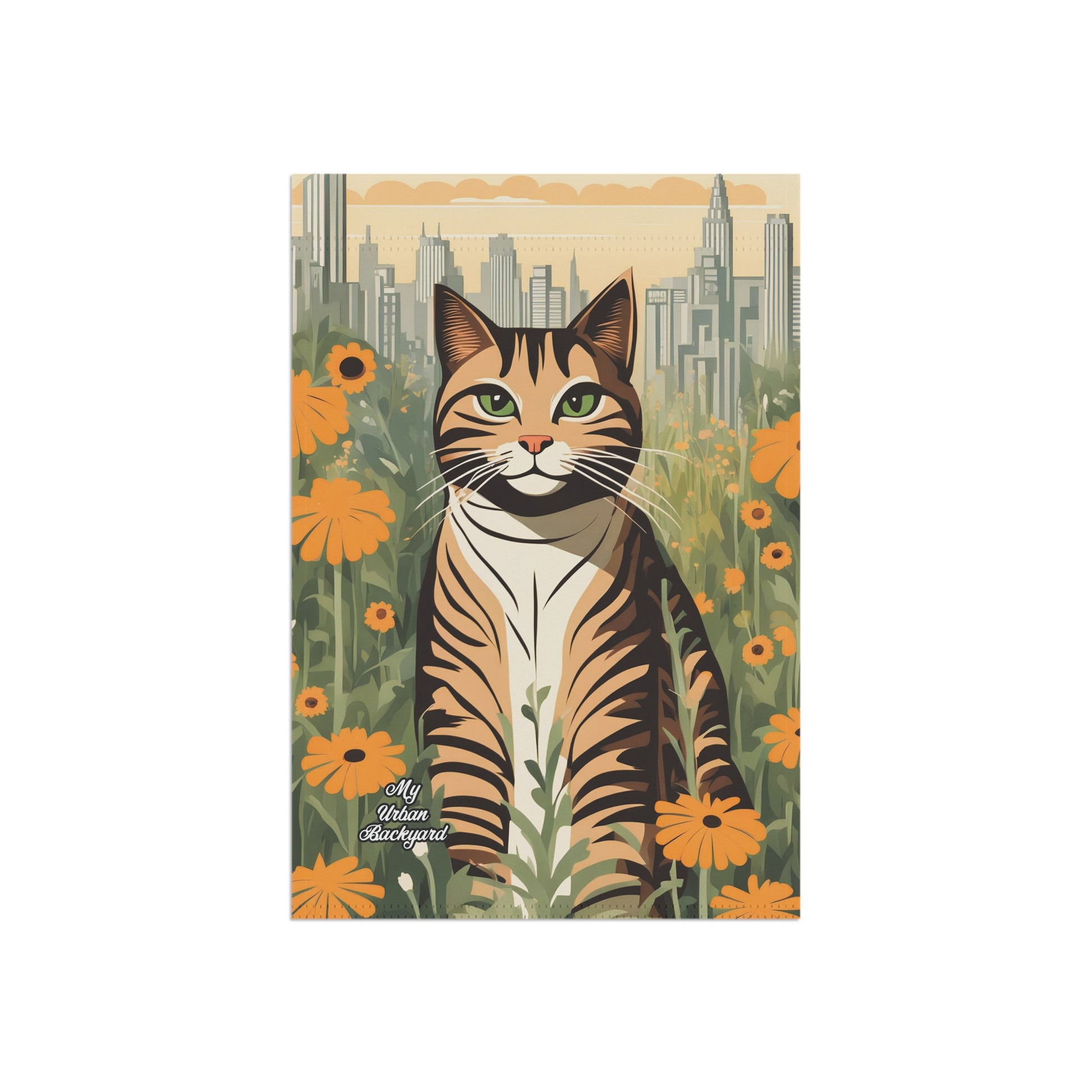 Finn Purrington, Cat Garden Flag for Yard, Patio, Porch, or Work, 12"x18" - Flag only