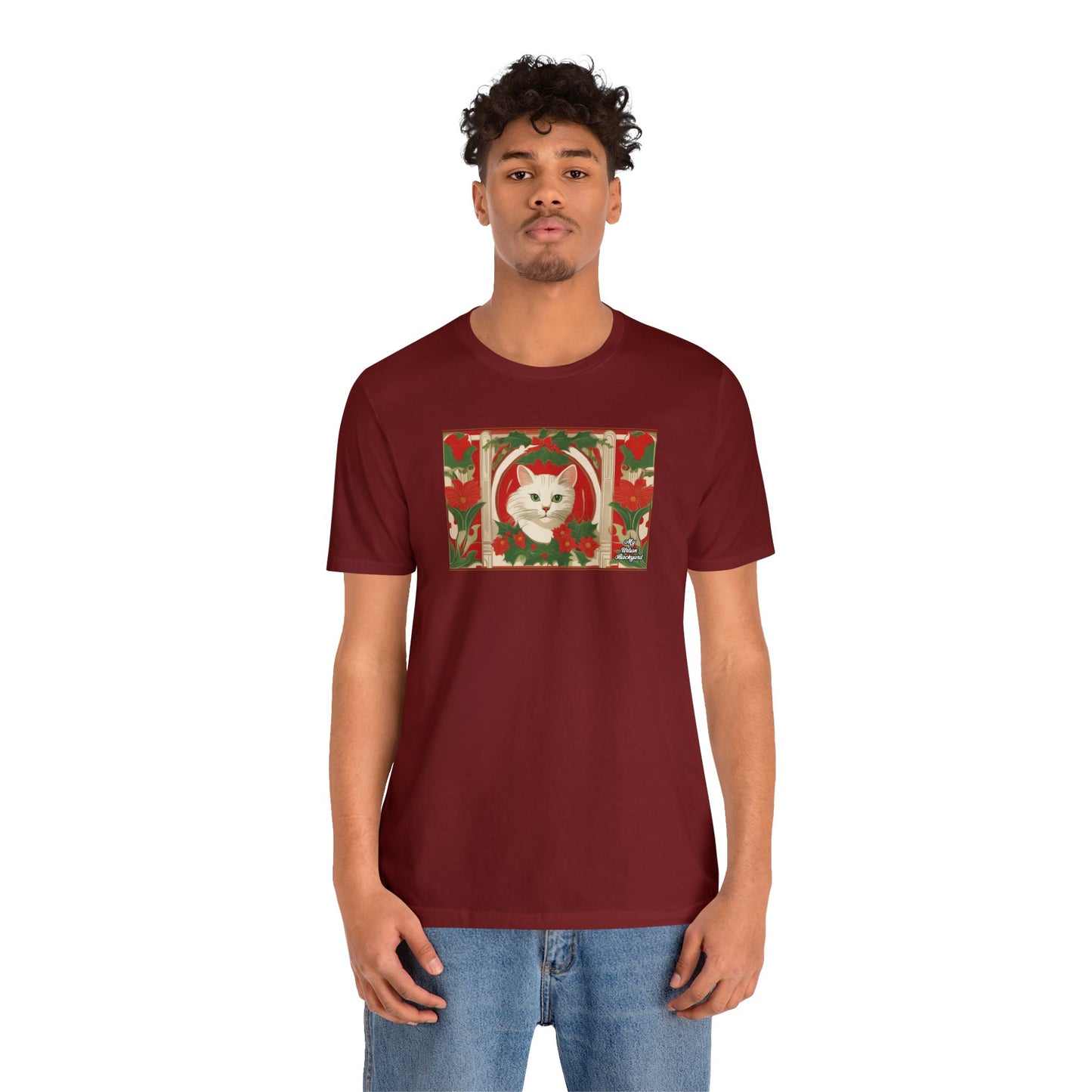 Soft T-Shirt, 100% Jersey Cotton, Unisex - Holiday Cat