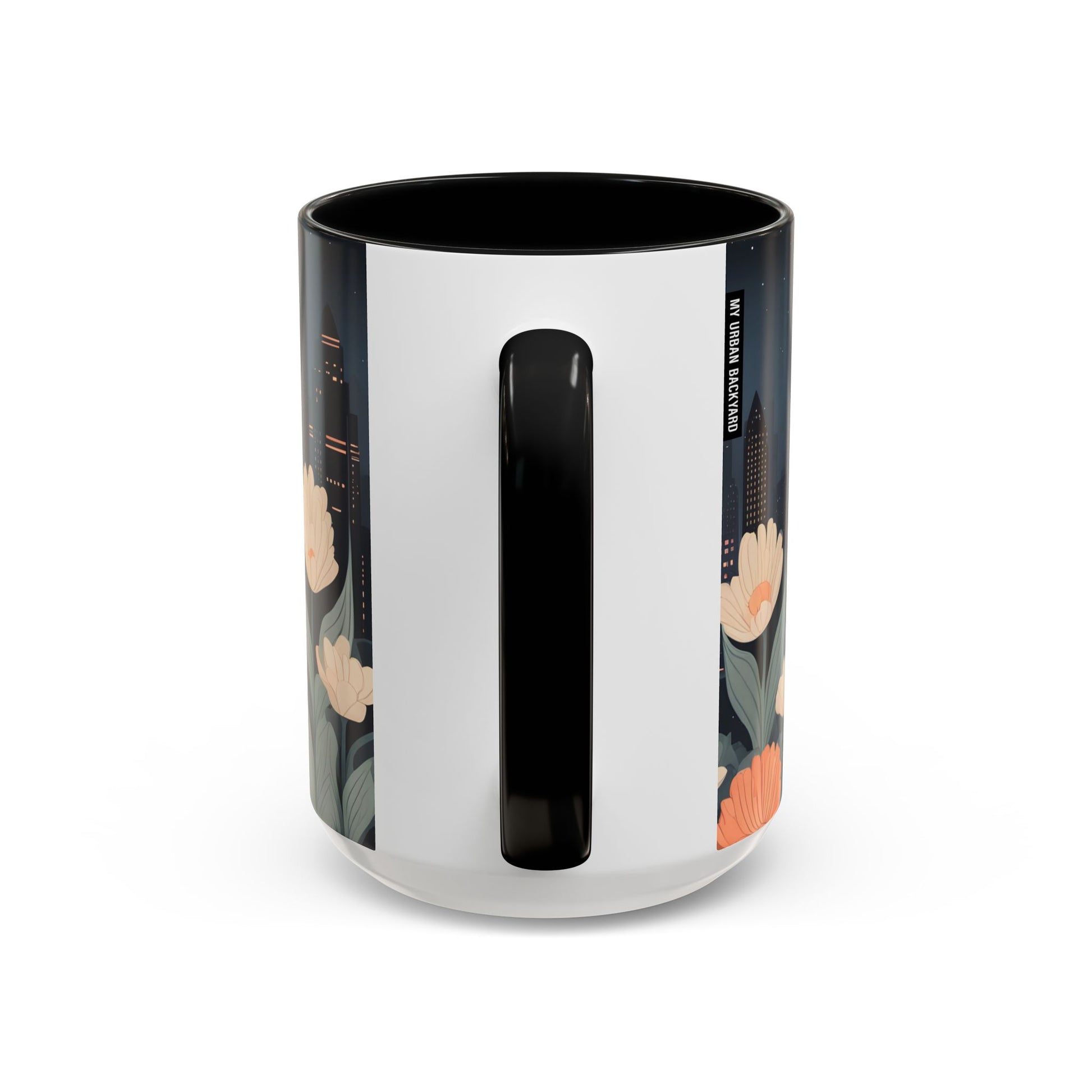 Cityscape Floral Accent Coffee Mug, Gift for Animal Lovers, Vintage Style, Perfect for Any Occasion