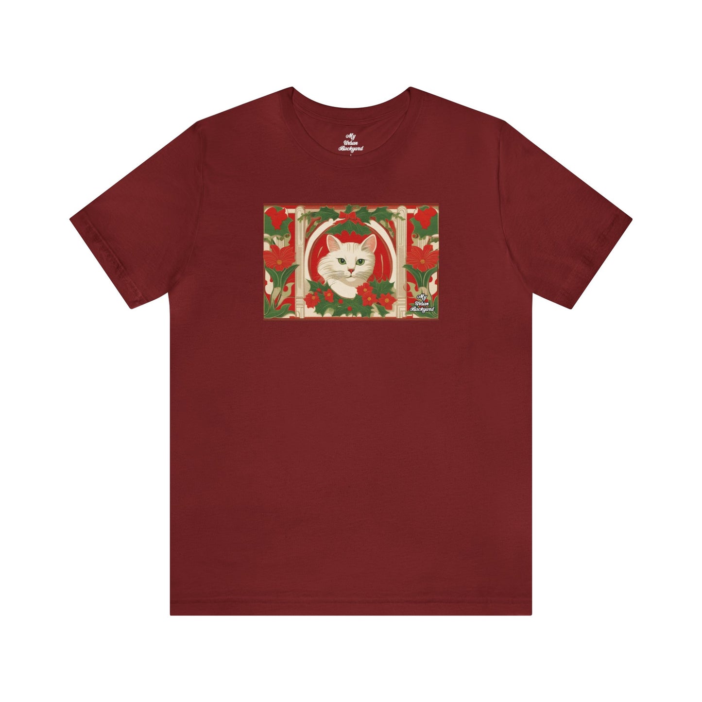 Soft T-Shirt, 100% Jersey Cotton, Unisex - Holiday Cat