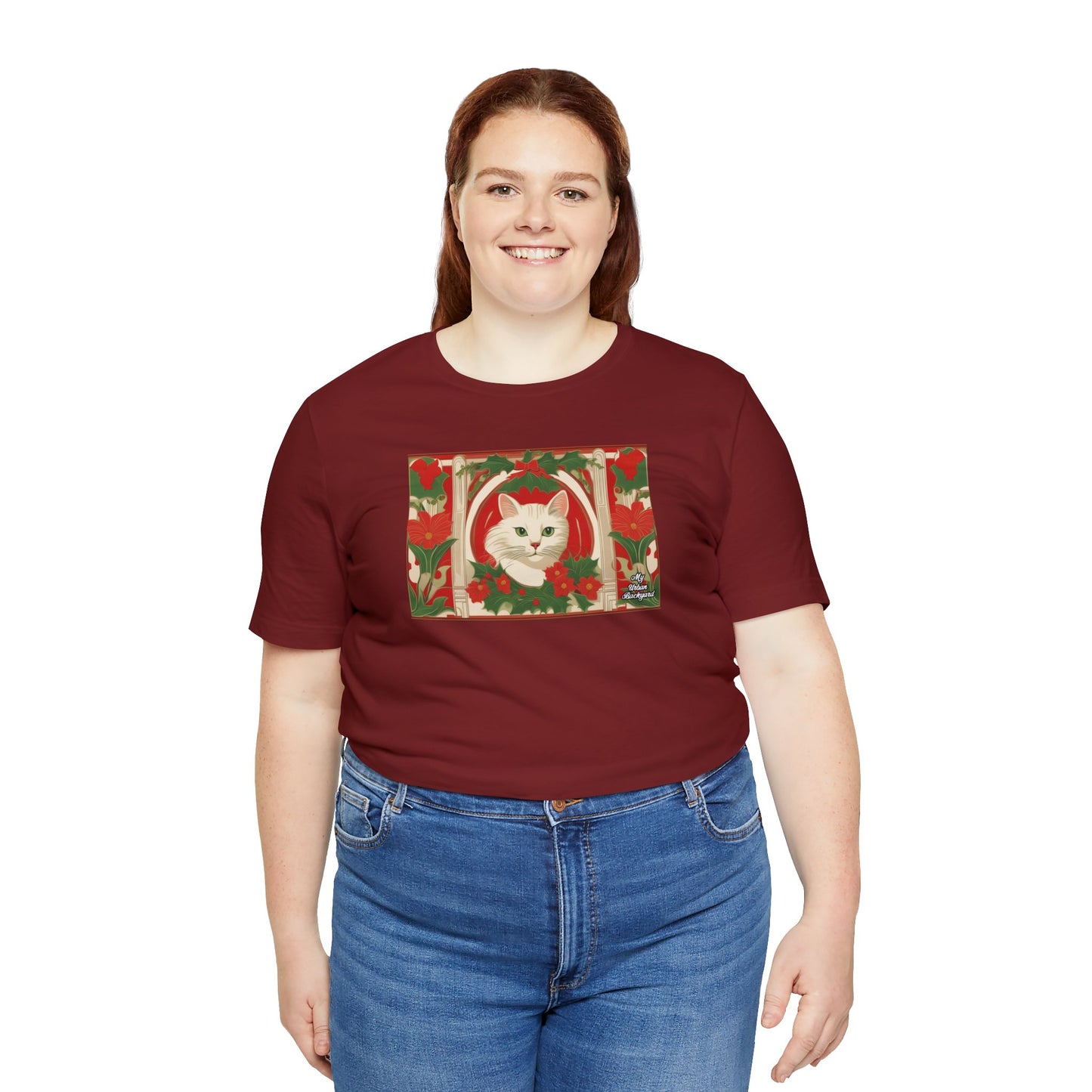 Soft T-Shirt, 100% Jersey Cotton, Unisex - Holiday Cat
