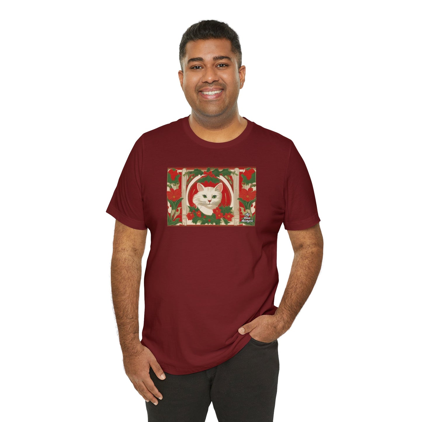 Soft T-Shirt, 100% Jersey Cotton, Unisex - Holiday Cat