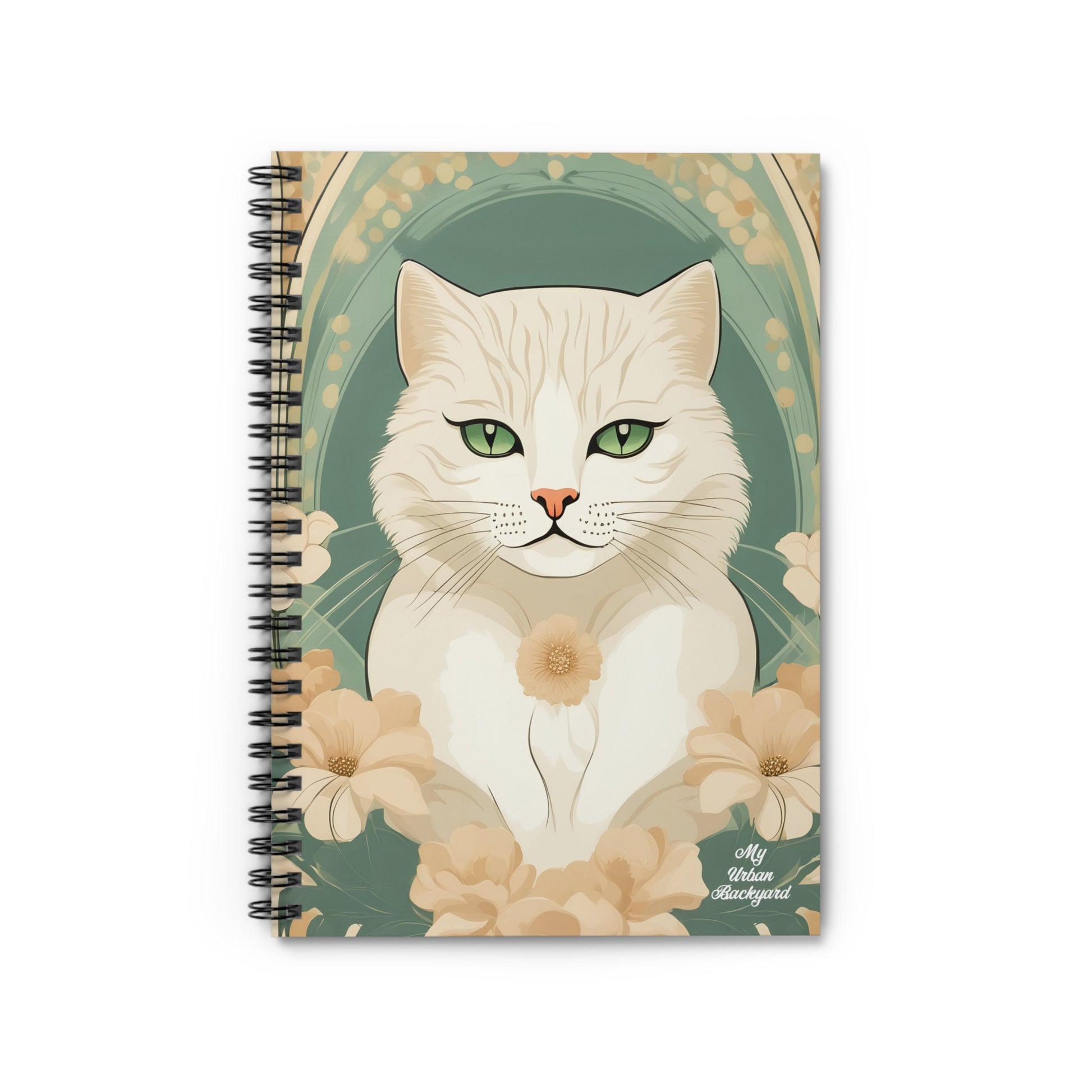 Blanca Purrington, Cat Spiral Notebook Writing Journal - 118 Ruled Pages