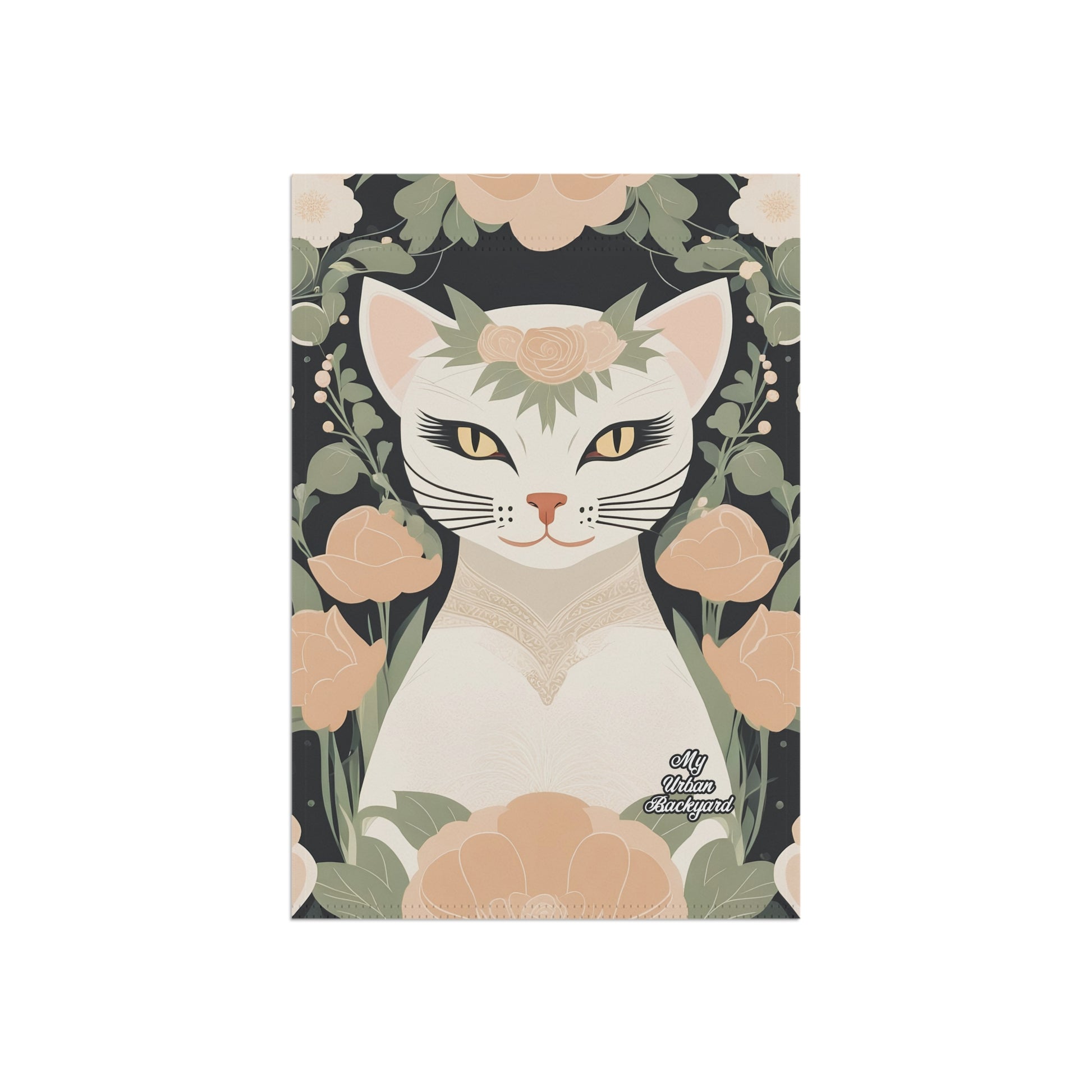 Genevieve Meowcroft, Cat Garden Flag for Yard, Patio, Porch, or Work, 12"x18" - Flag only