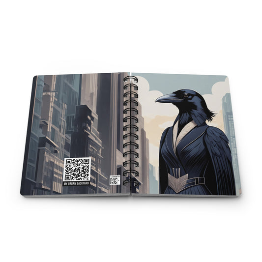 Regal Crow Art Deco City Spiral Journal