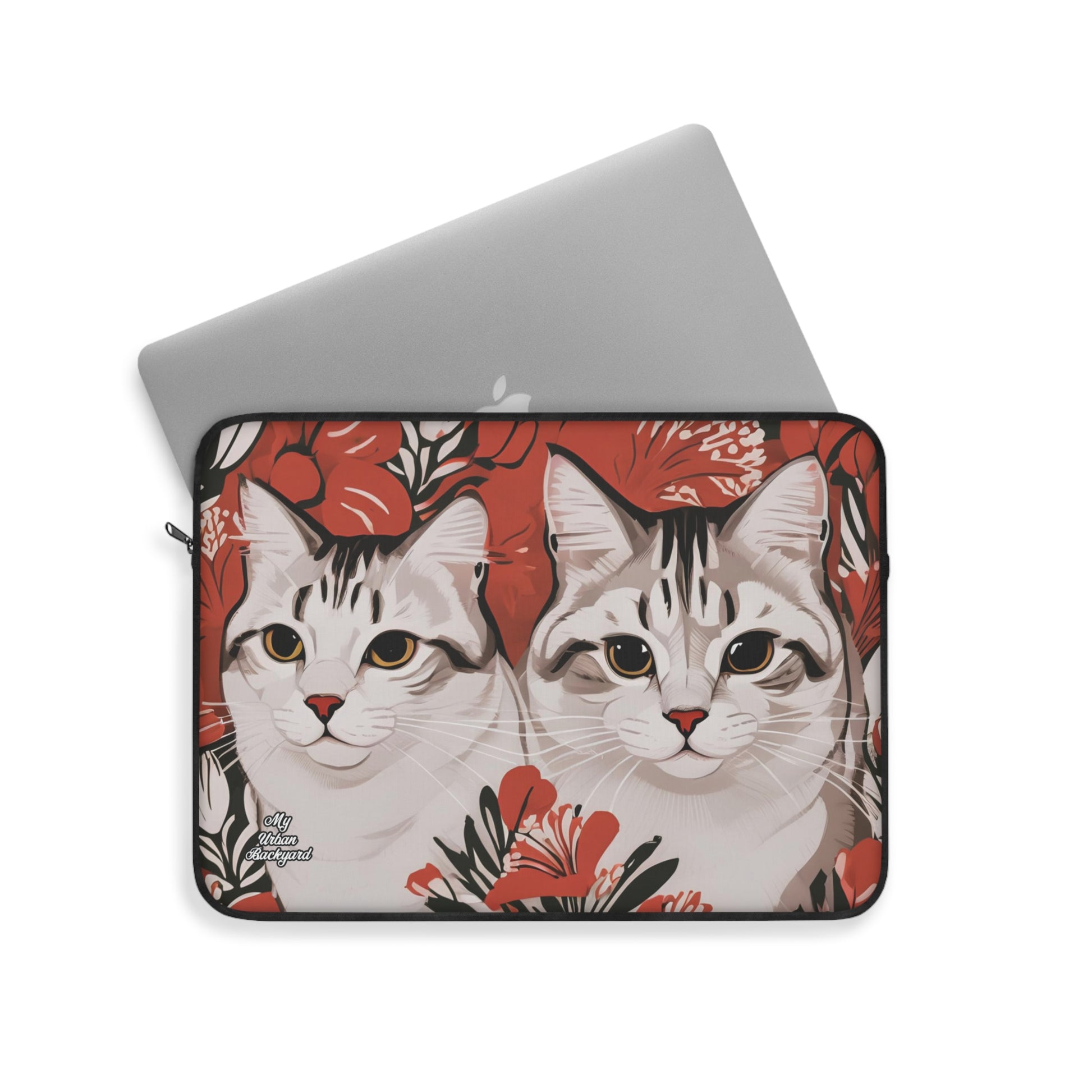Tess & Jess Clawfield, Cat Laptop Carrying Case, Top Loading Sleeve for School or Work
