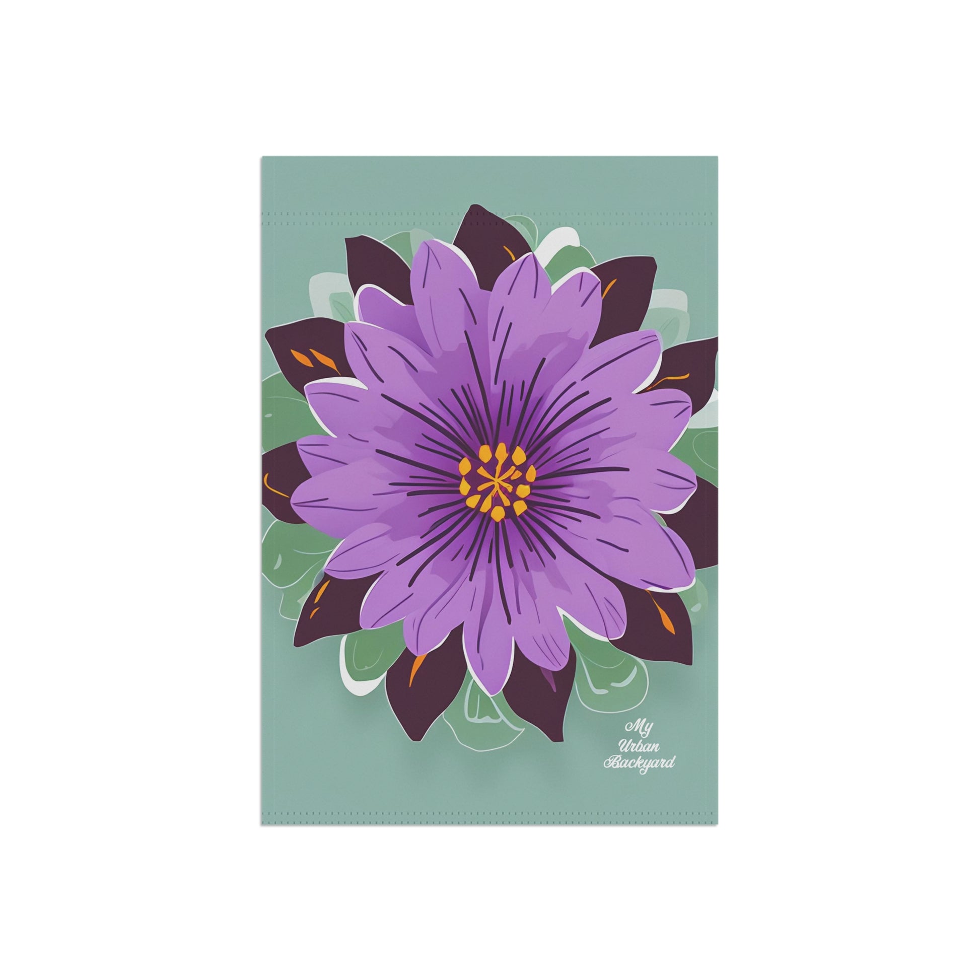 Purple Flower, Outdoor Garden Flag, Decor for Yard, Patio, House, 12" x 18", Double Sided Vertical. Flag only