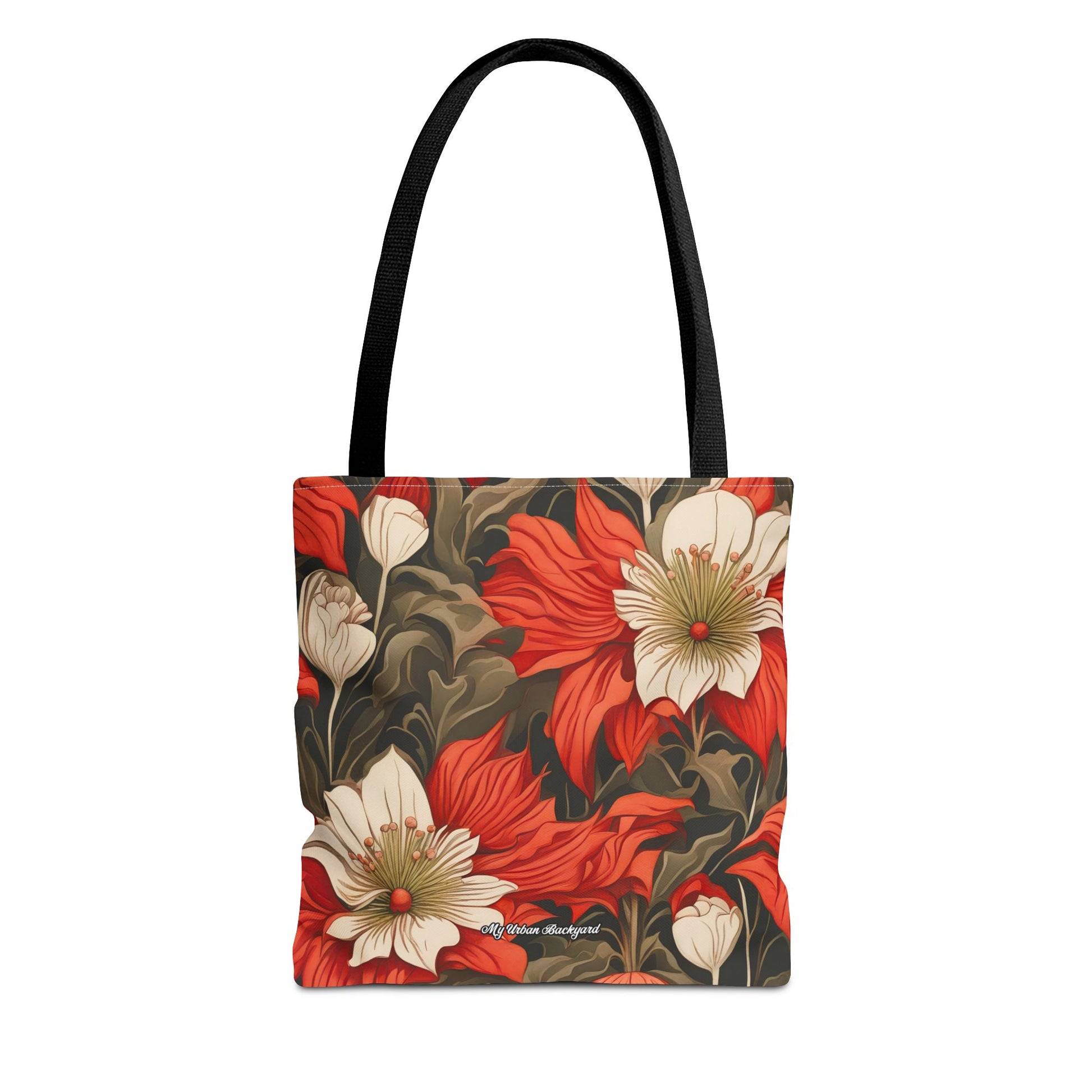 Holiday Flowers Tote Bag with Cotton Handles For Everyday Use, 3 Sizes