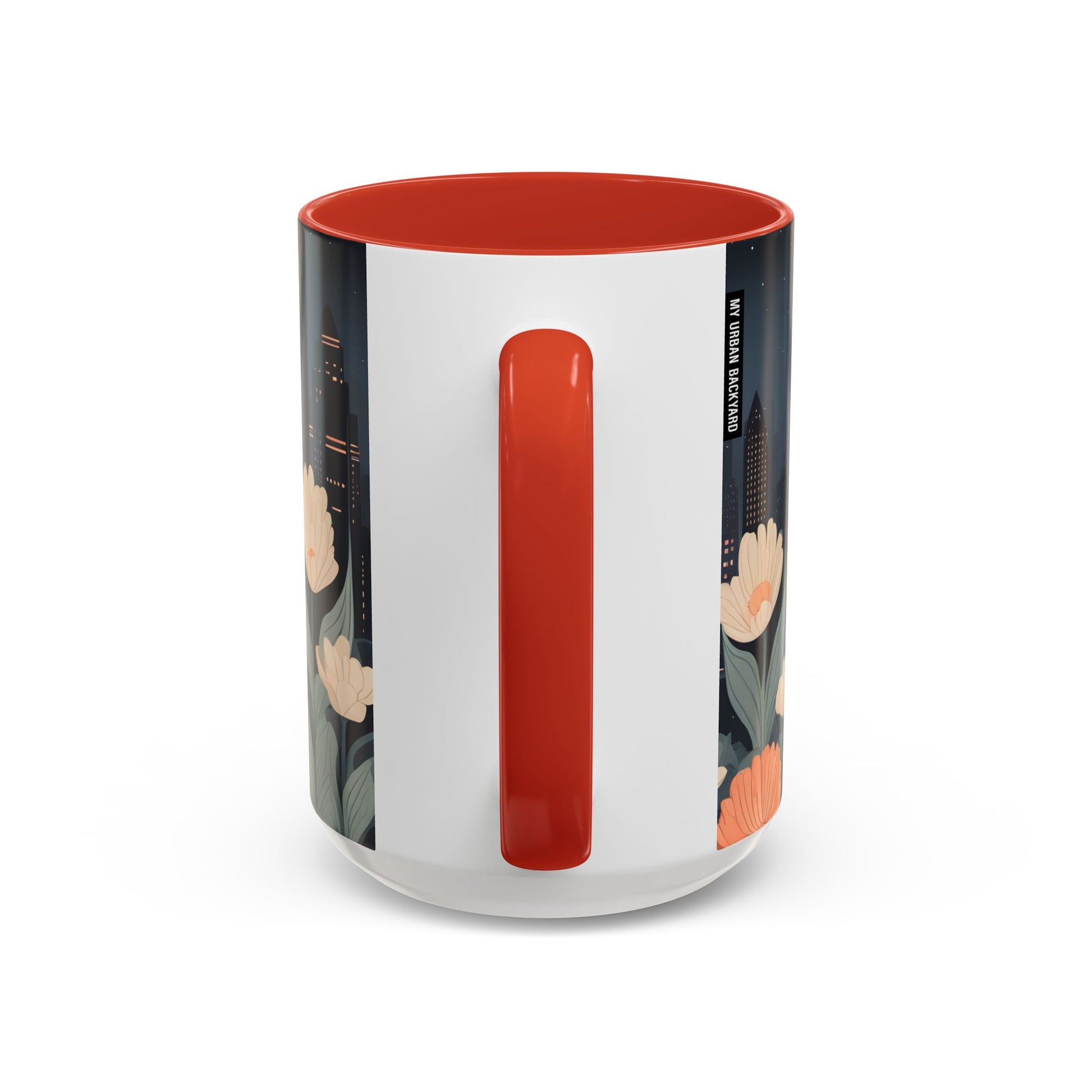 Cityscape Floral Accent Coffee Mug, Gift for Animal Lovers, Vintage Style, Perfect for Any Occasion