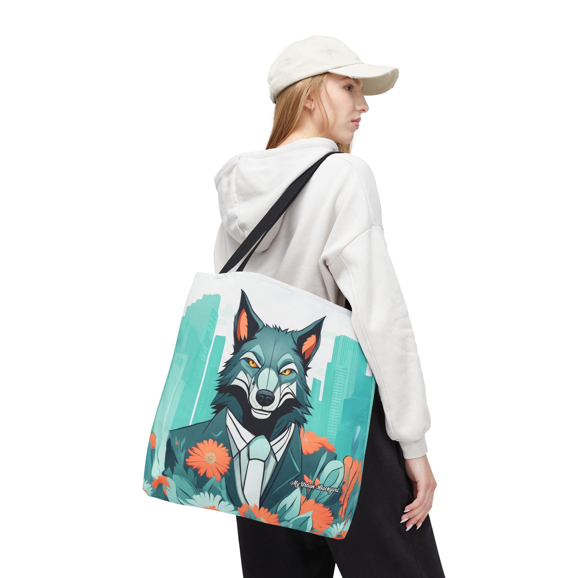 Vincent Blueclaw, Wolf Tote Bag with Cotton Handles For Everyday Use, 3 Sizes