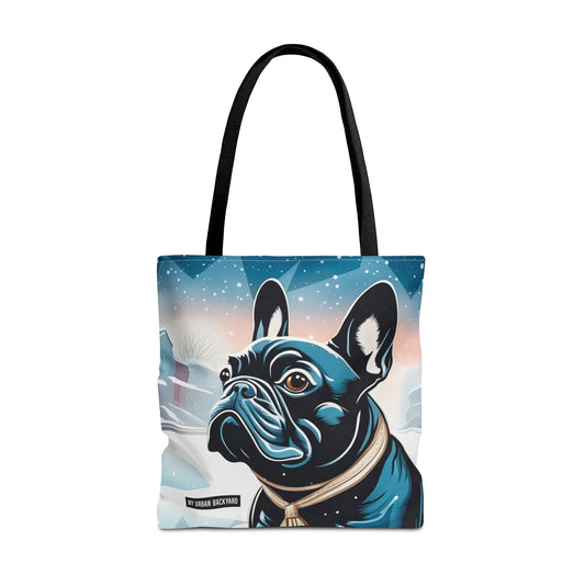 Winter French Bulldog Tote Bag