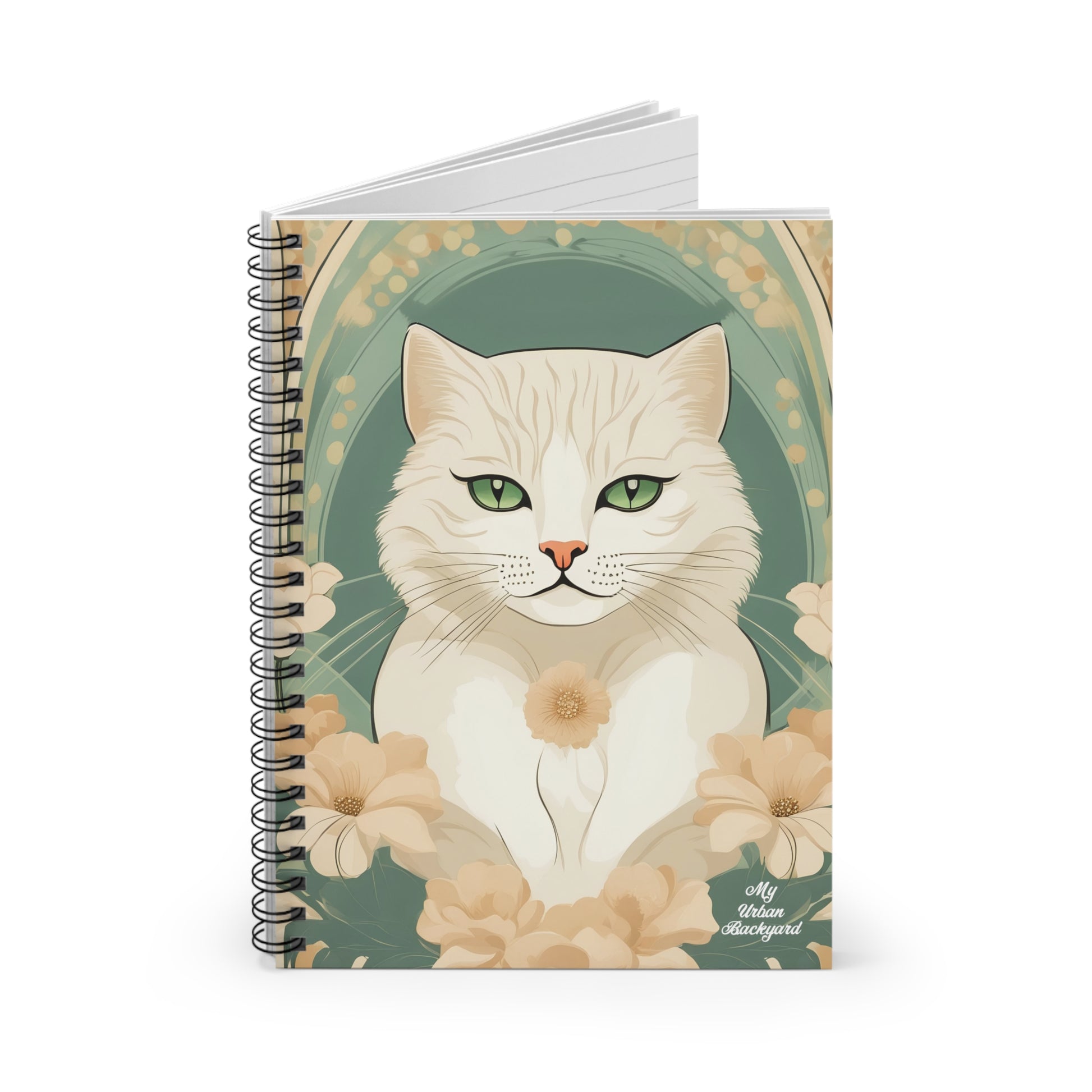 Blanca Purrington, Cat Spiral Notebook Writing Journal - 118 Ruled Pages