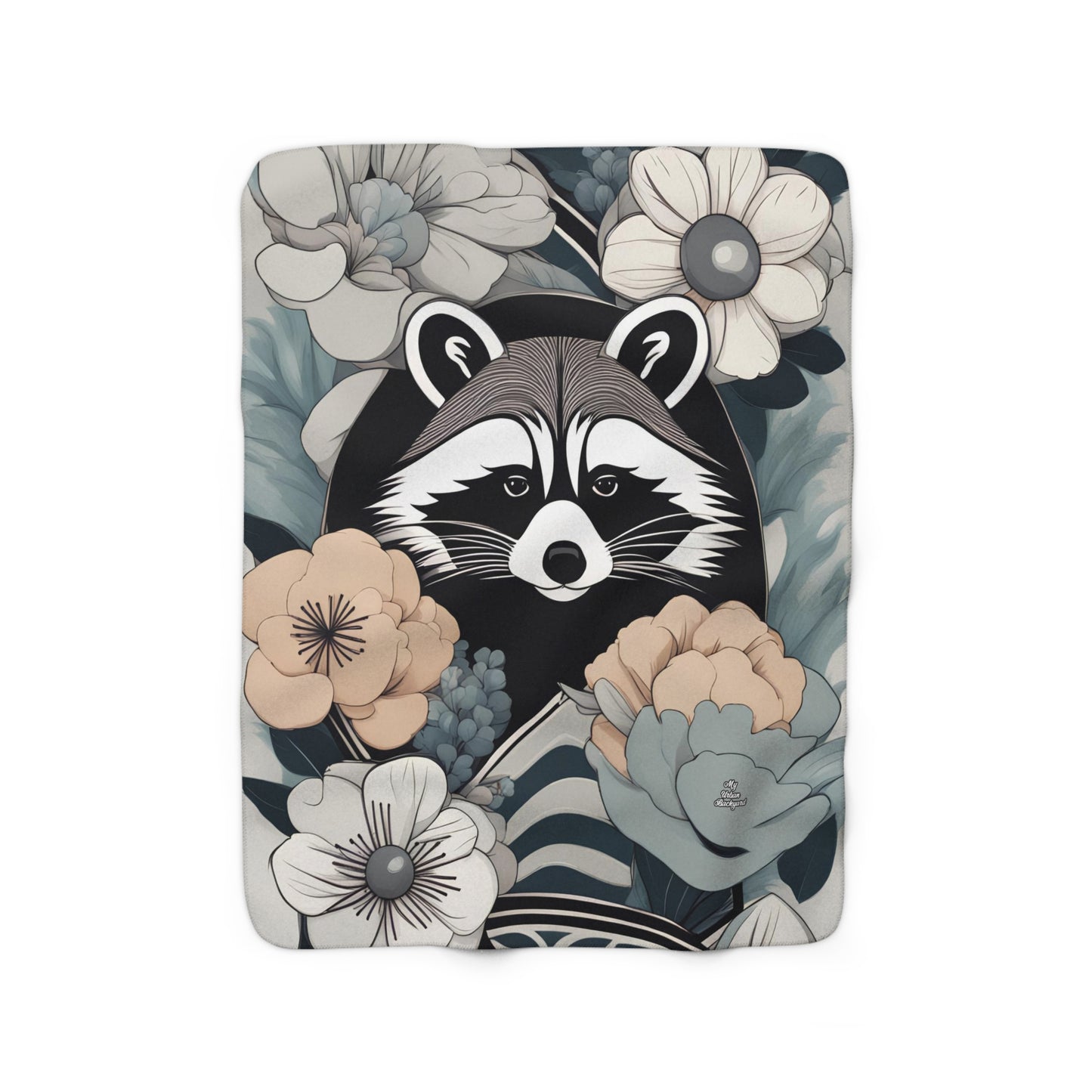 Rocco Pawsley, Raccoon Sherpa Fleece Blanket for Cozy Warmth, 50"x60"