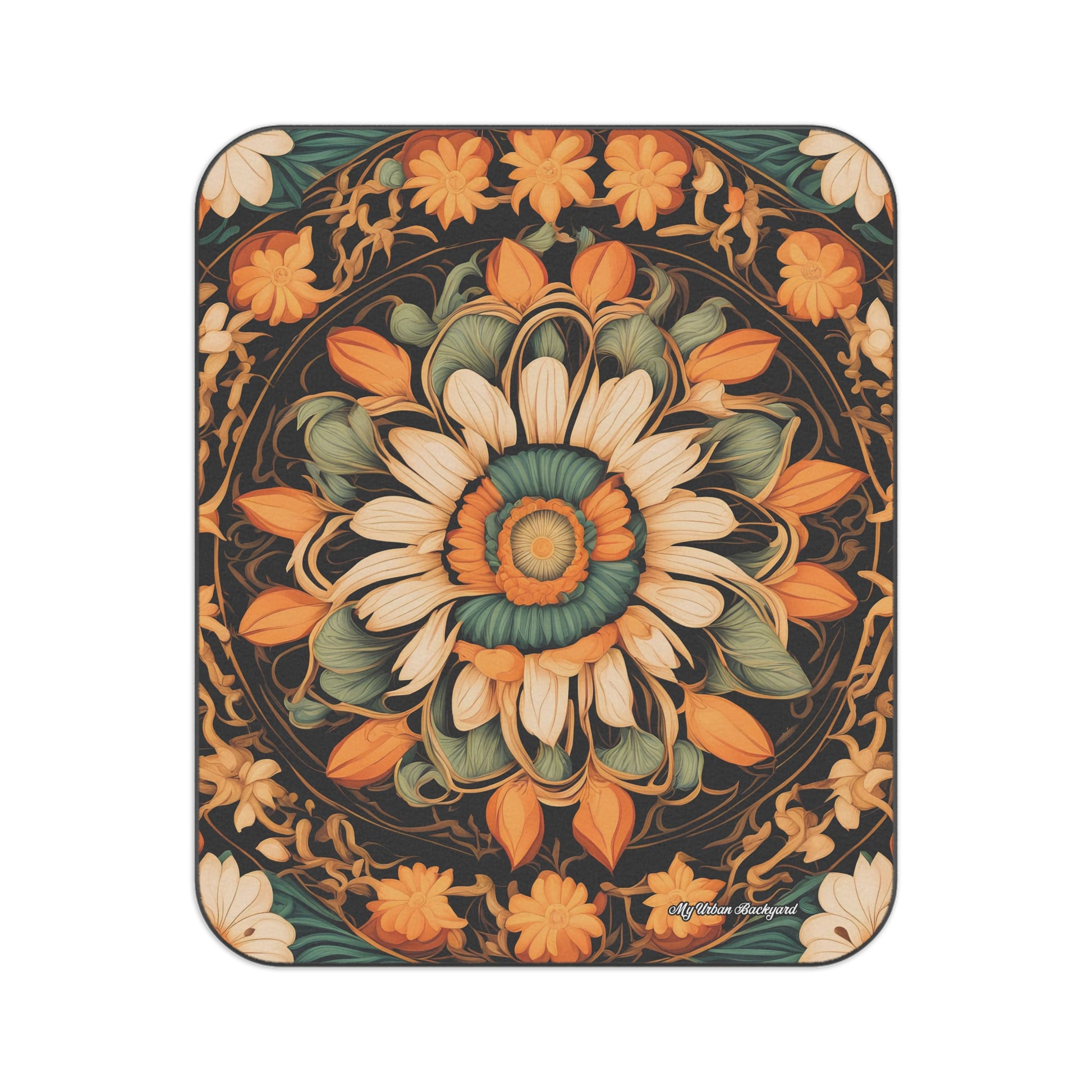 Circle of Petals, Floral Picnic Blanket - Outdoor Mat for Summer Gatherings, 51" × 61"
