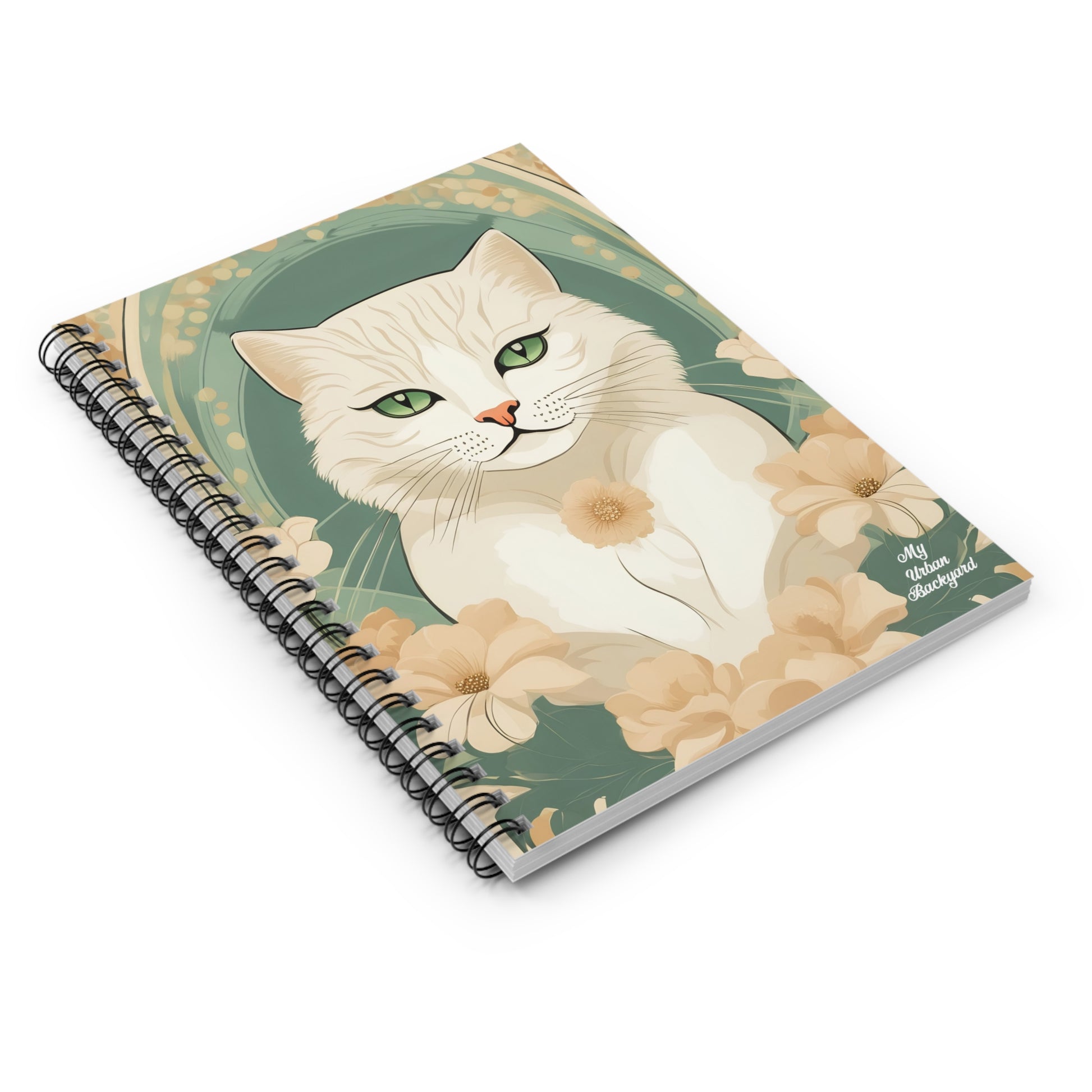 Blanca Purrington, Cat Spiral Notebook Writing Journal - 118 Ruled Pages