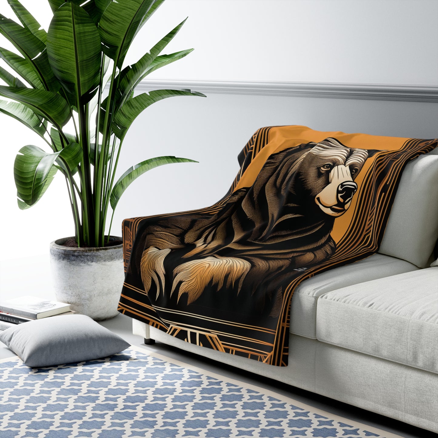 Theo Grizzlyson, Bear Sherpa Fleece Blanket - 50"x60"