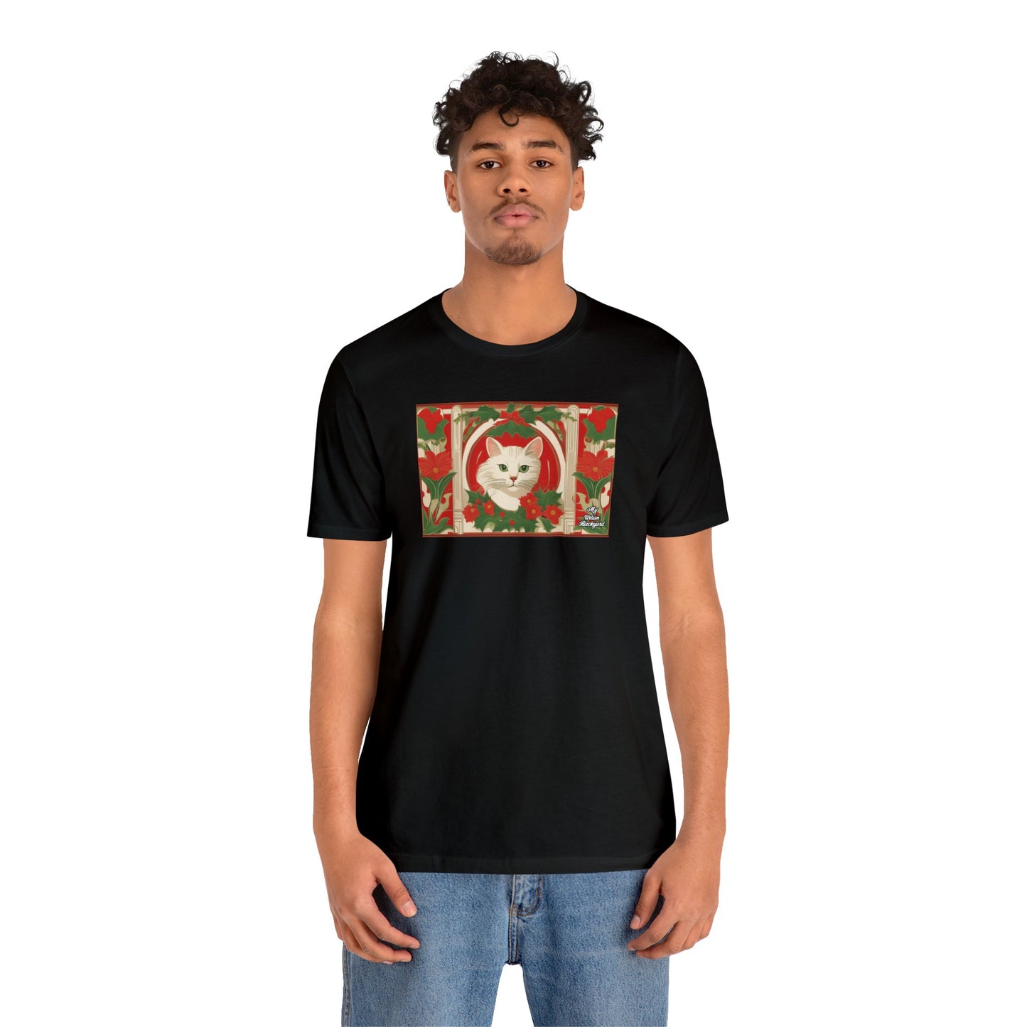 Soft T-Shirt, 100% Jersey Cotton, Unisex - Holiday Cat