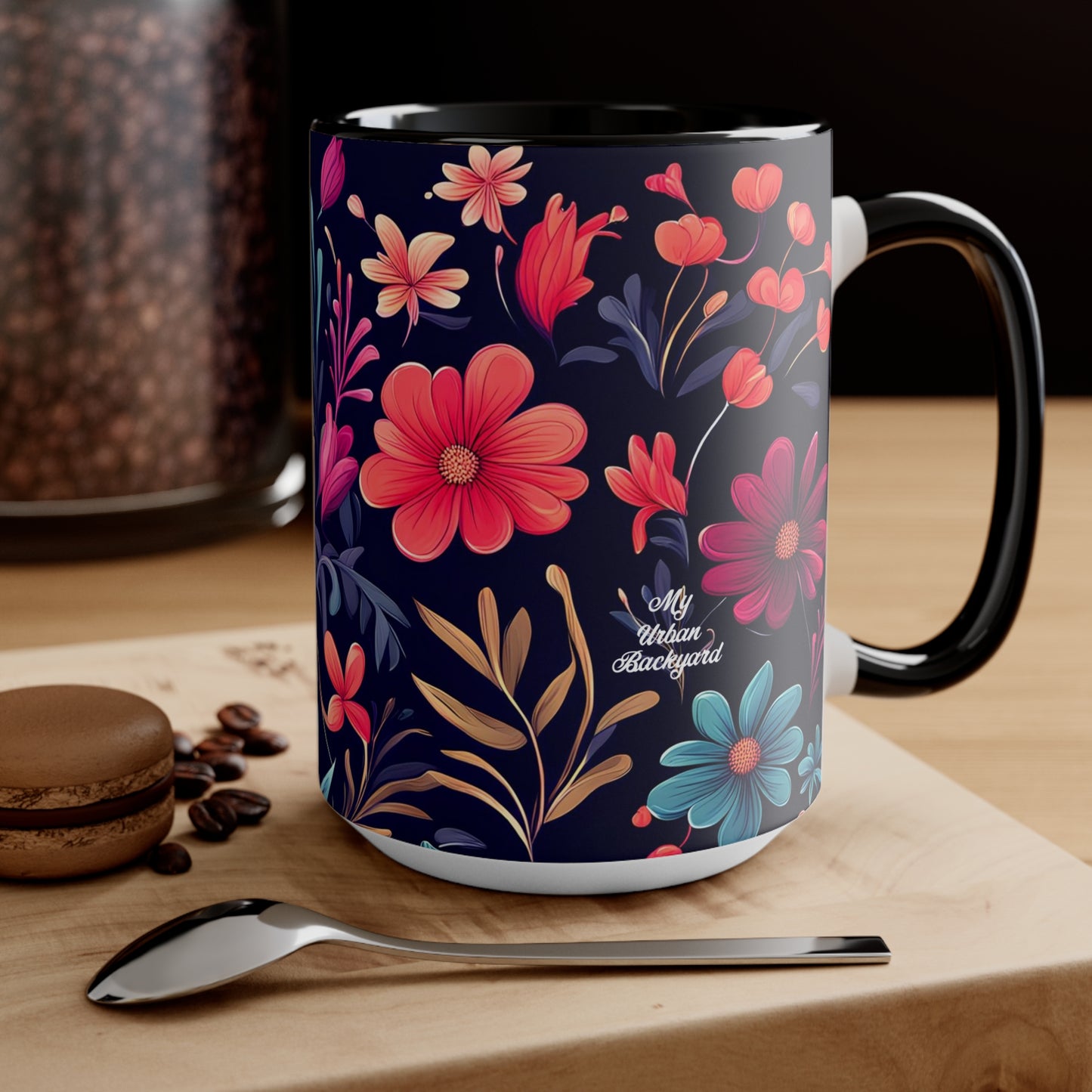 Night Blooming Wildflowers, Ceramic Mug - Perfect for Coffee, Tea, and More!