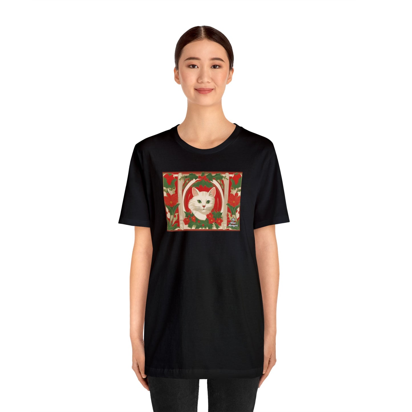 Soft T-Shirt, 100% Jersey Cotton, Unisex - Holiday Cat