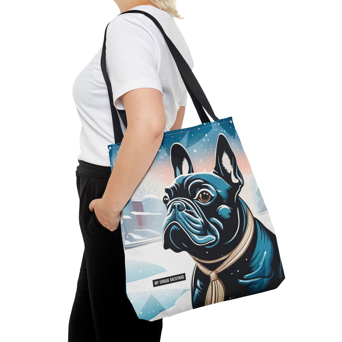 Winter French Bulldog Tote Bag