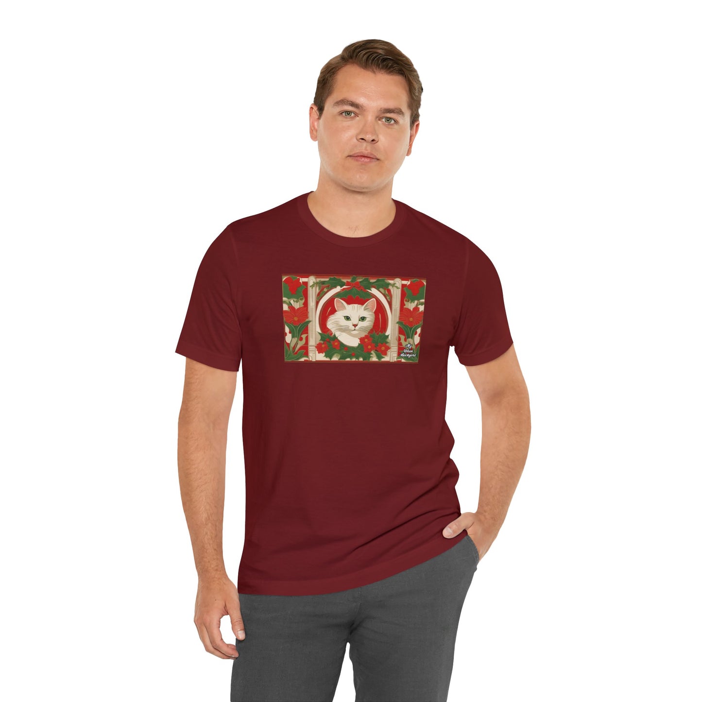 Soft T-Shirt, 100% Jersey Cotton, Unisex - Holiday Cat