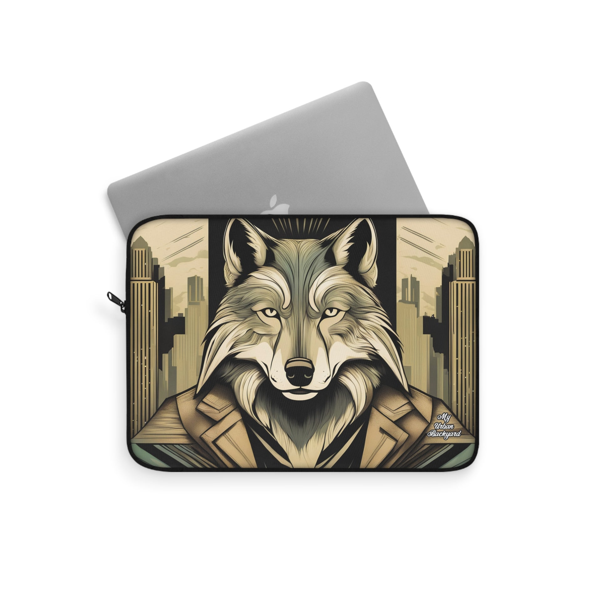 Luther Greyfang, Wolf Laptop Carrying Case, Top Loading Sleeve for School or Work