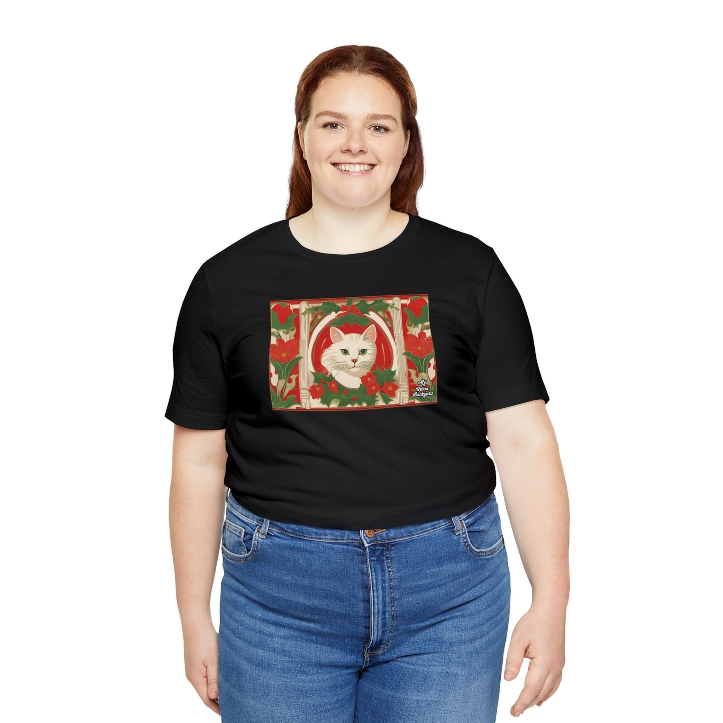 Soft T-Shirt, 100% Jersey Cotton, Unisex - Holiday Cat