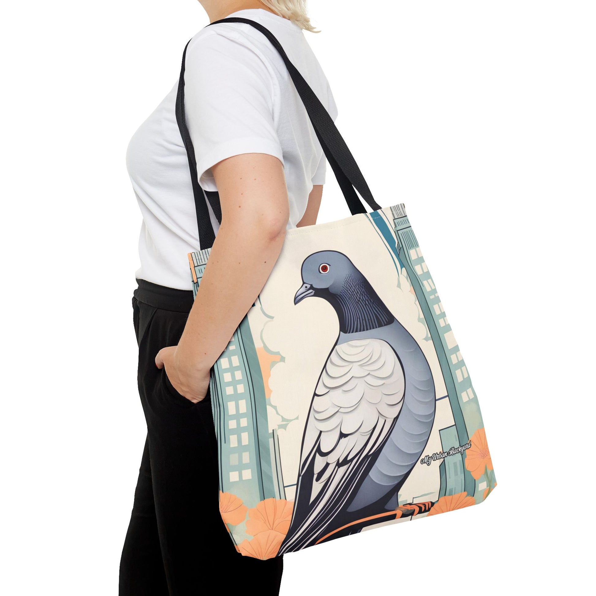 City Pigeon, Bird Tote Bag with Cotton Handles For Everyday Use, 3 Sizes