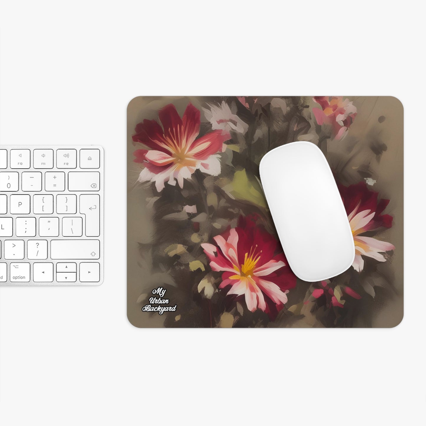 Computer Mouse Pad with Non-slip rubber bottom for Home or Office - Watercolor Flowers