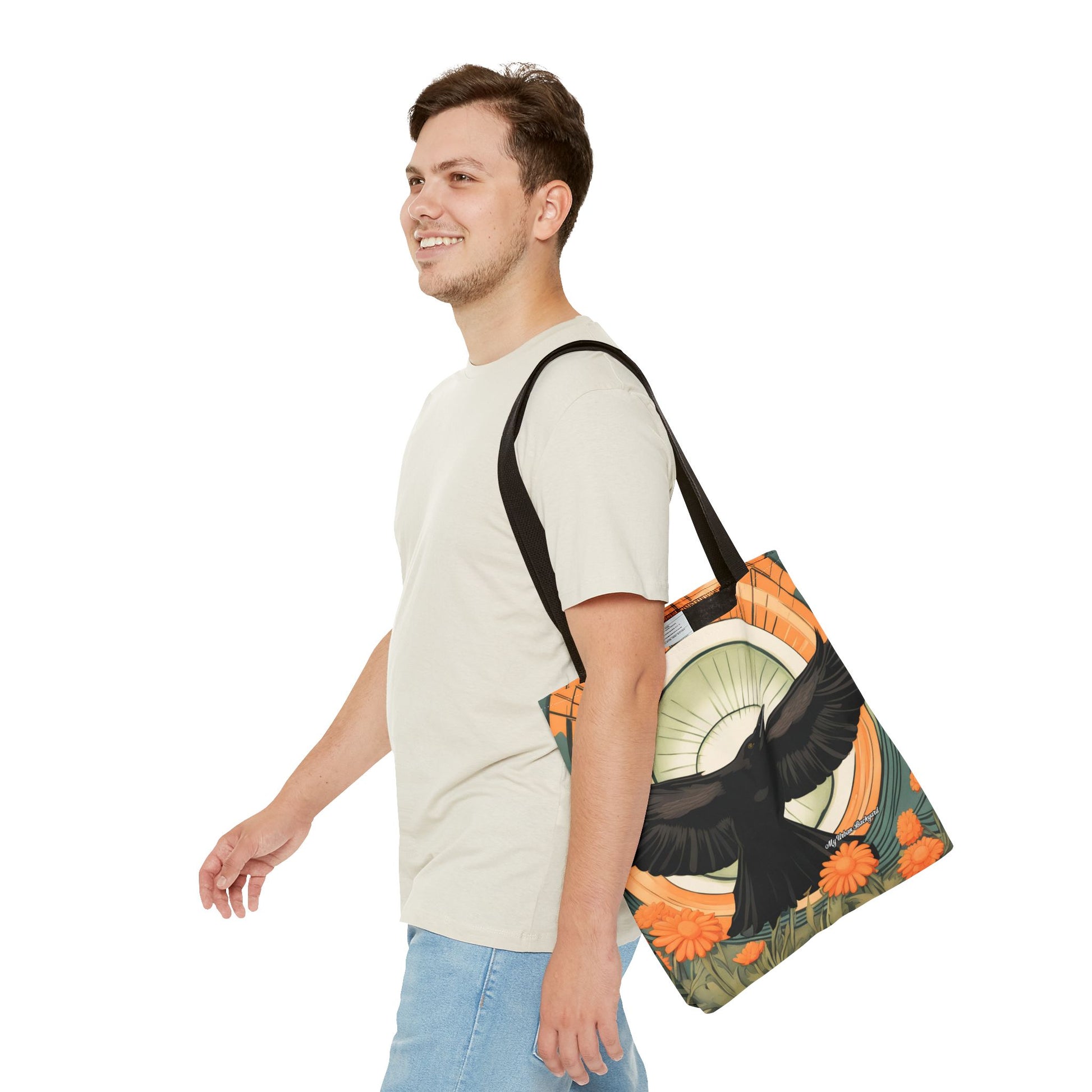 Flying Crow Tote Bag with Cotton Handles For Everyday Use, 3 Sizes
