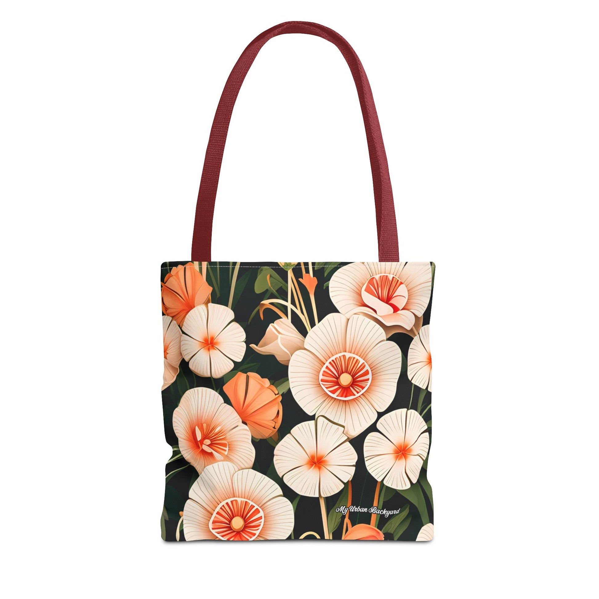 Art Deco Flowers Tote Bag with Cotton Handles For Everyday Use, 3 Sizes