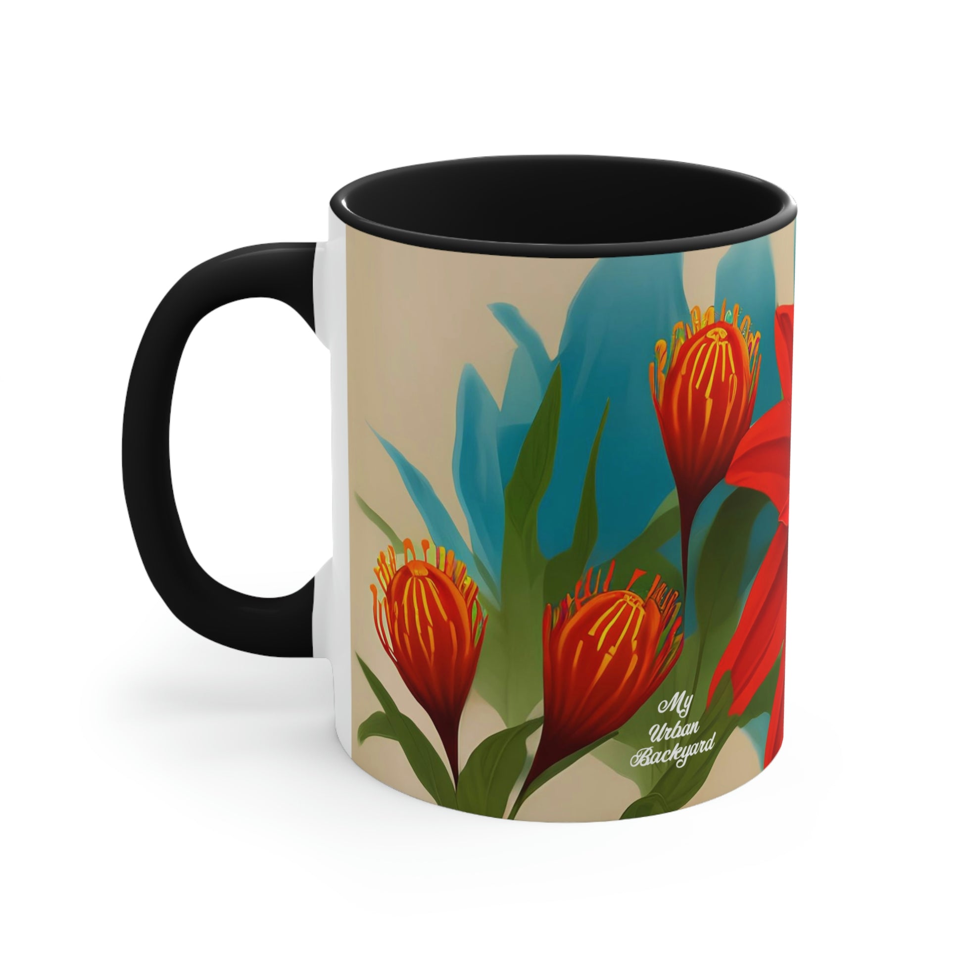 Red Flower, Ceramic Mug - Perfect for Coffee, Tea, and More!