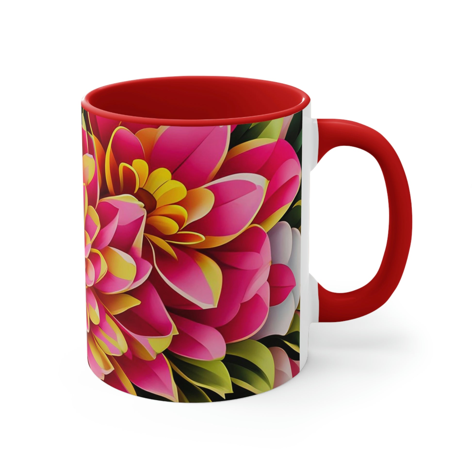 Vibrant Flowers, Ceramic Mug - Perfect for Coffee, Tea, and More!