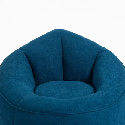 Premium Foam Bean Bag Chair with Padded Support and Footrest, Blue