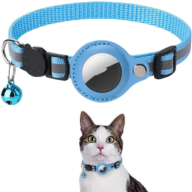 Reflective Nylon Pet Collar Waterproof Holder Case For Airtag, For Cat Dog Kitten Puppy