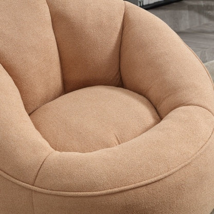 Bean Bag Chair With Footrest, Compressed High Pressure Foam, Tan