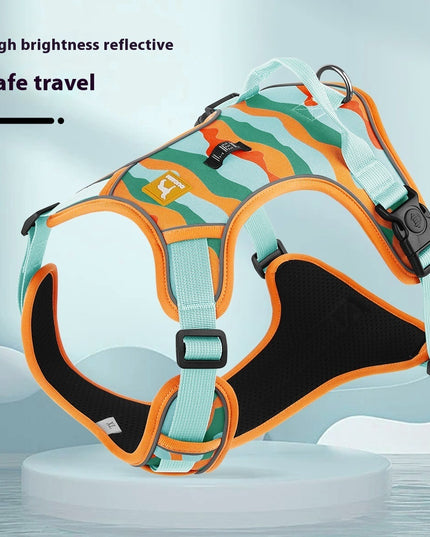Dog Chest And Back Reflective Harness, Commuter Hand Holding Rope