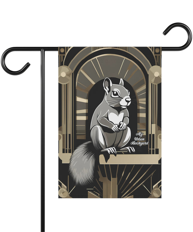 Art Deco Squirrel, Garden Flag for Yard, Patio, Porch, or Work, 12"x18" - Flag only
