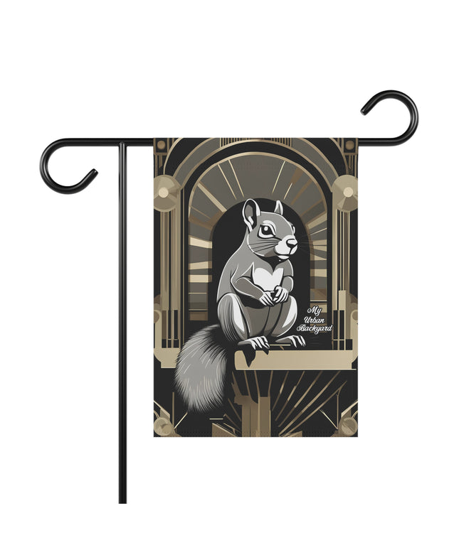 Art Deco Squirrel, Garden Flag for Yard, Patio, Porch, or Work, 12"x18" - Flag only