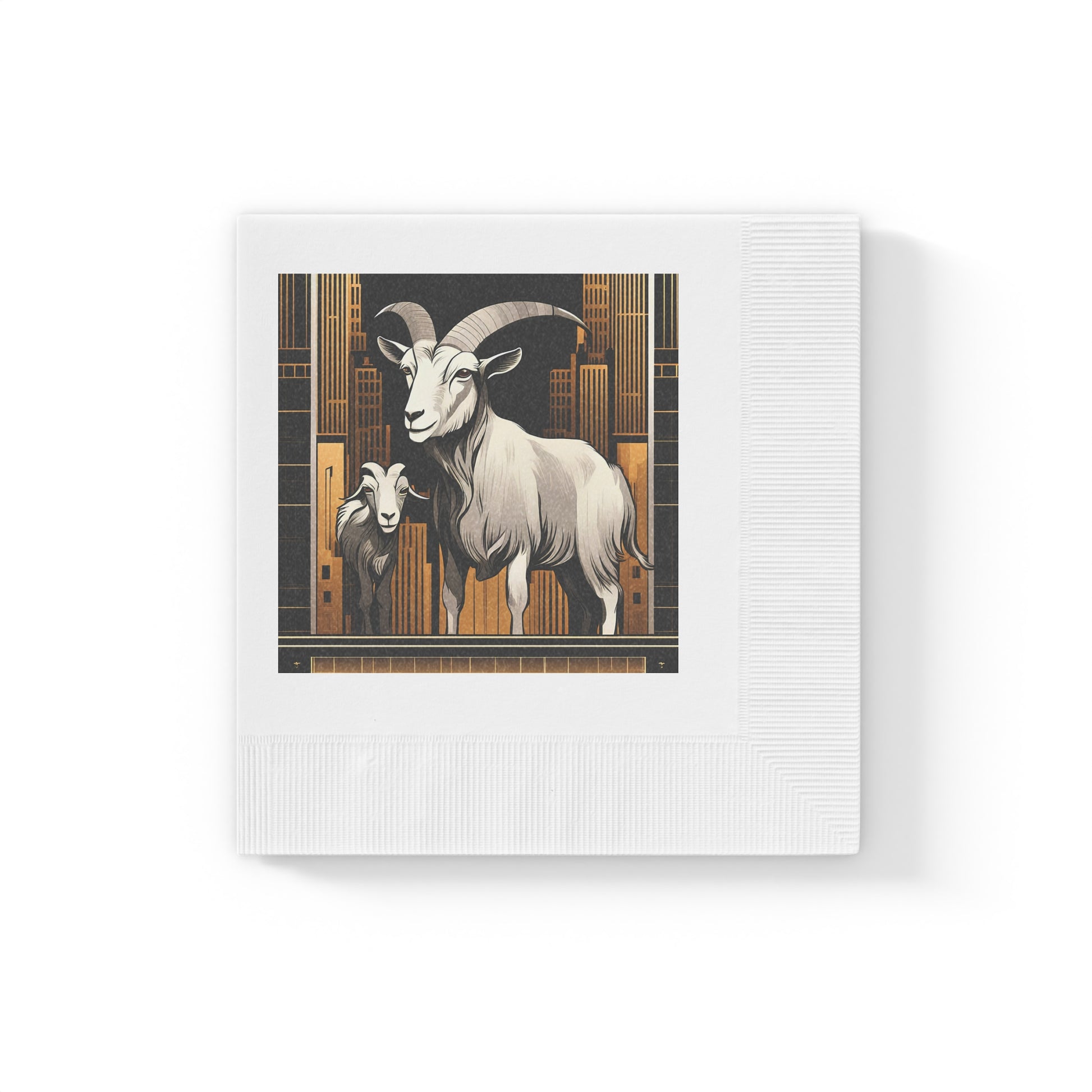 Goat Art Cocktail Napkins — Vintage Goats Party Napkins, 2 sizes, Pack of 50 or 100