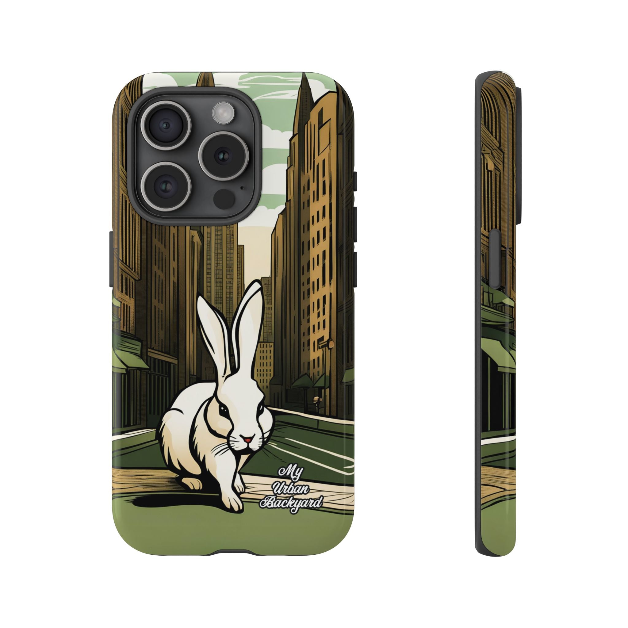 White Rabbit on a City Street, Cell Phone Case - Apple, Samsung, Google Pixel