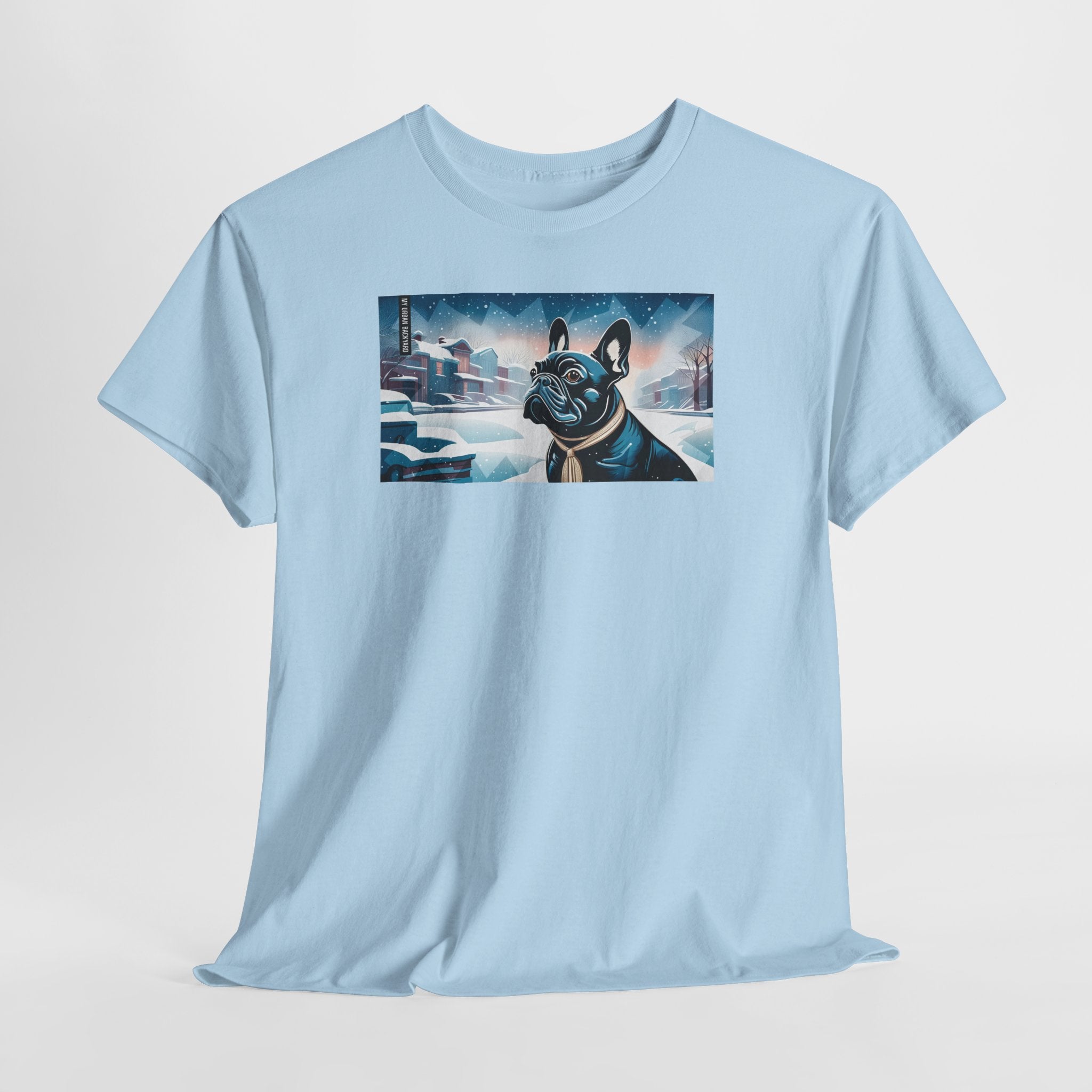 French Bulldog, Winter Graphic Tee, Unisex T-Shirt, Nature Lover Gift, Animal Art Top, Casual Wear