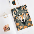 Dorian Greyfang Spiral Notebook Writing Journal, Wolf Design - 118 Ruled Pages
