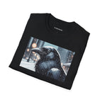 Urban Crow In Falling Snow T-Shirt — Winter Crow Graphic Tee