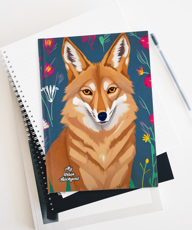 Coyote with Red Flowers, Hardcover Notebook Journal - Write in Style