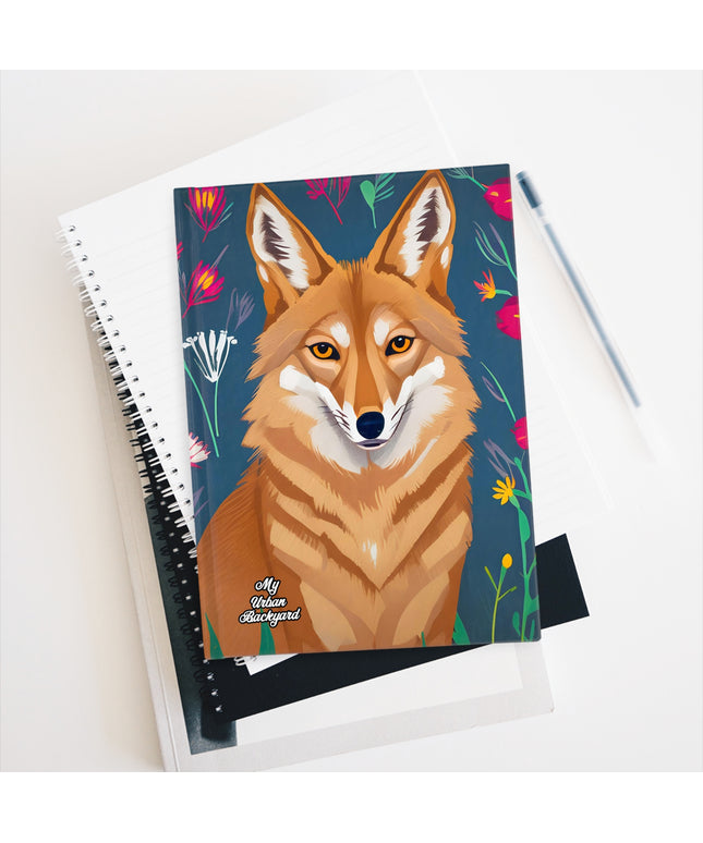 Coyote with Red Flowers, Hardcover Notebook Journal - Write in Style