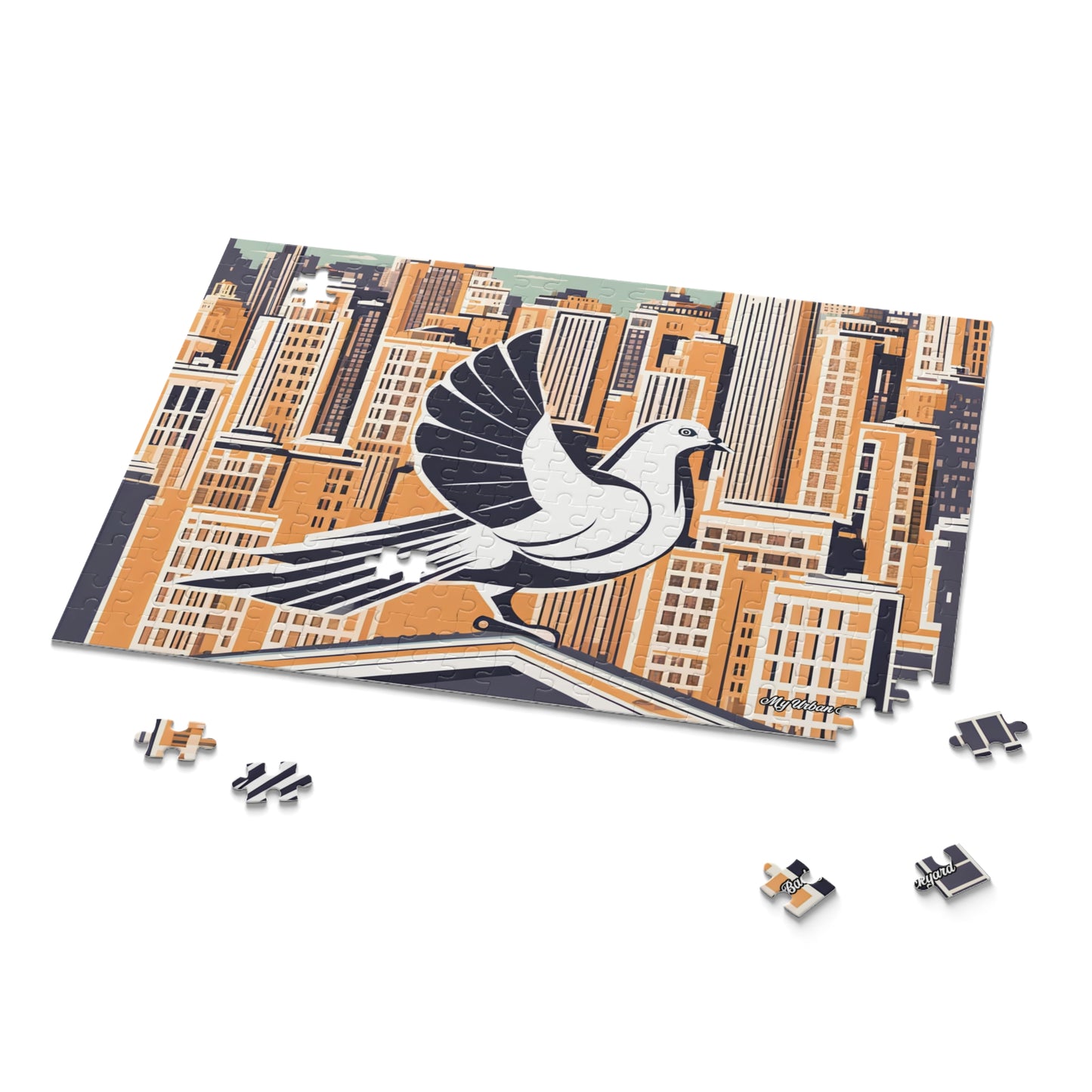 City Bird on Roof, Jigsaw Puzzle, (120, 252, or 500-Piece)